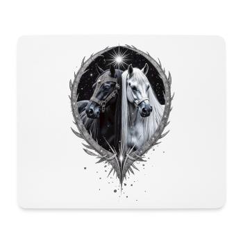 Zwei Pferde, Freunde fürs Leben, Geschenk - Mousepad (Querformat) - Weiß - Vorne