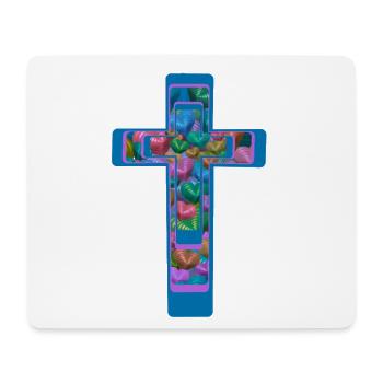 Kreuz Kreuze Herz Herzen - Mousepad (Querformat) - Weiß - Vorne