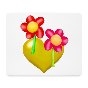 Heart Hearts Flower Flowers Mother's Day Valentine - Mouse Pad (horizontal) - white - Front