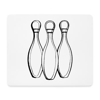 Dessin au trait de bowling - Tapis de souris (format paysage) - blanc - Devant