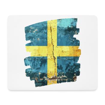 Schwedische Flagge Schweden - Mousepad (Querformat) - Weiß - Vorne