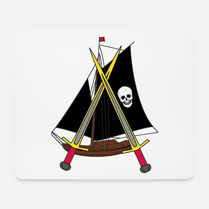 Schiff Schiffe Piraten Piratenschiff - Mousepad (Querformat) - Weiß