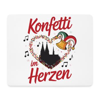 Köln Konfetti Im Herzen Karneval Herz Kölner Köln - Mousepad (Querformat) - Weiß - Vorne