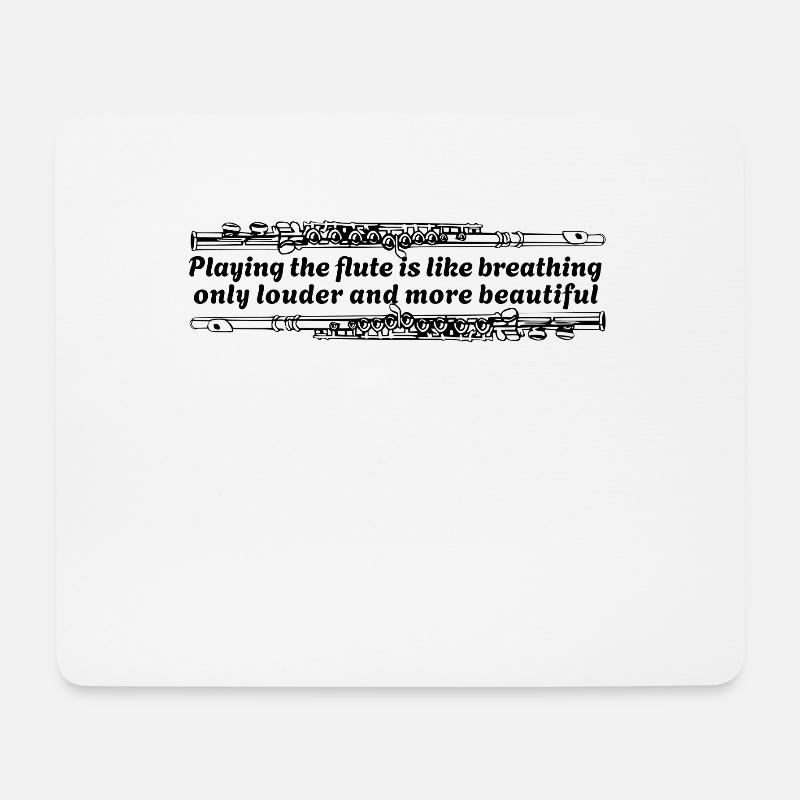 Querflöte spielen ist wie Atmen - Querflötistin - Mousepad (Querformat) - Weiß
