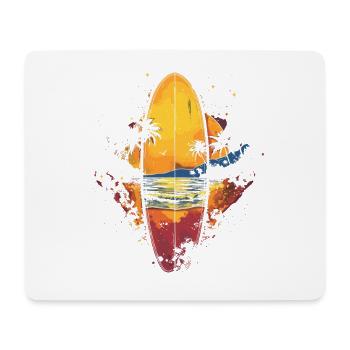 Planche de surf - Tapis de souris (format paysage) - blanc - Devant