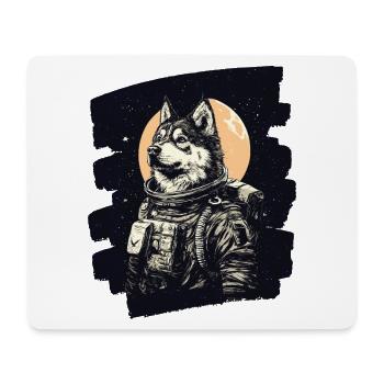 Husky Astronaut - Mousepad (Querformat) - Weiß - Vorne