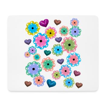Spring Beginning Spring Flowers Flower Heart Hearts - Mouse Pad (horizontal) - white - Front