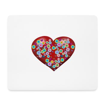 Mother's Day Heart Hearts Flowers Birthday Valentine - Mouse Pad (horizontal) - white - Front