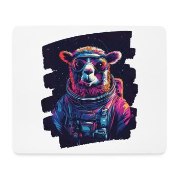 Lama Astronaut - Mousepad (Querformat) - Weiß - Vorne