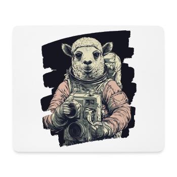 Lama Astronaut - Mousepad (Querformat) - Weiß - Vorne