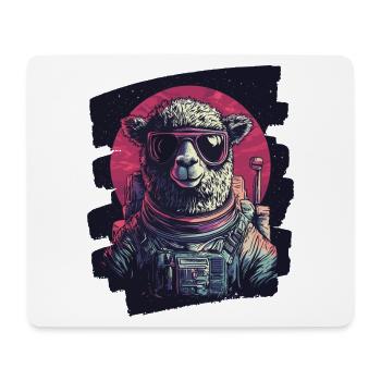Lama Astronaut - Mousepad (Querformat) - Weiß - Vorne