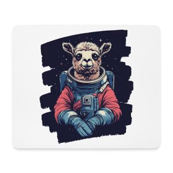 Lama Astronaut - Mousepad (Querformat) - Weiß - Vorne