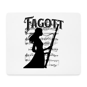 Fagott Spielerin mit Noten Hintergrund Fagottistin - Mousepad (Querformat) - Weiß - Vorne