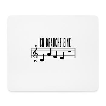 Ich brauche eine Cafe Pause für Musiker Noten - Mousepad (Querformat) - Weiß - Vorne