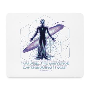 Galaktisches Selbst | Alan Watts Kosmisches Zitat - Mousepad (Querformat) - Weiß - Vorne