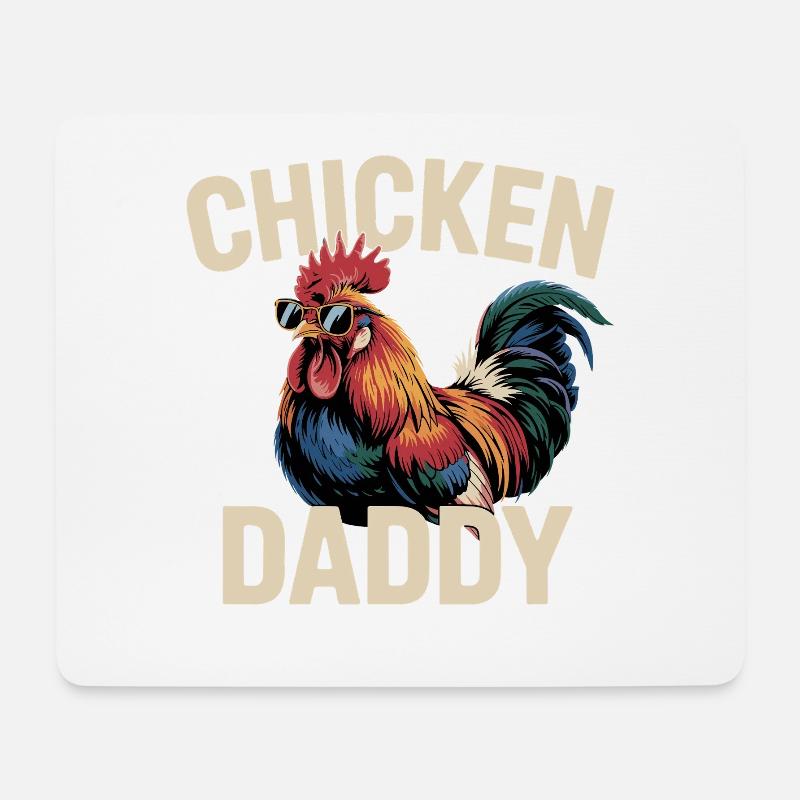 Chicken Daddy Hühner Vatertag Geflügelzüchter Hahn - Mousepad (Querformat) - Weiß