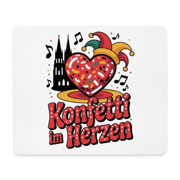 Köln Konfetti Im Herzen Karneval Herz Kölner Köln - Mousepad (Querformat) - Weiß - Vorne