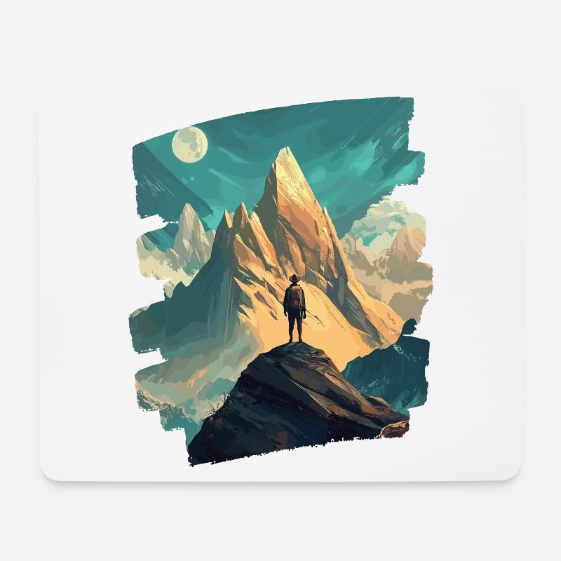 Berge - Mousepad (Querformat) - Weiß