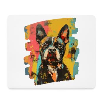 Bulldogge Kampfhund - Mousepad (Querformat) - Weiß - Vorne