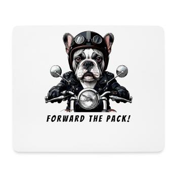 Biker Bulldog "Forward the Pack" - Mouse Pad (horizontal) - white - Front