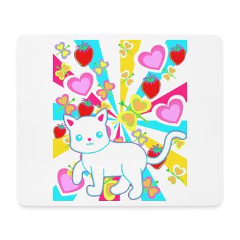 colorful colorful retro summer cat cats - Mouse Pad (horizontal) - white - Front