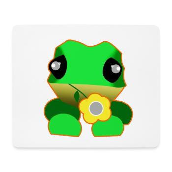 Grenouille mignonne avec fleur - Tapis de souris (format paysage) - blanc - Devant