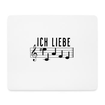 Ich liebe Eiscafe Musik Noten Notenschrift - Mousepad (Querformat) - Weiß - Vorne