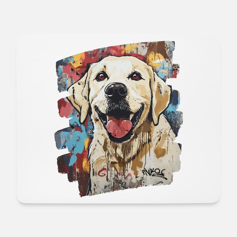 Labrador - Mousepad (Querformat) - Weiß