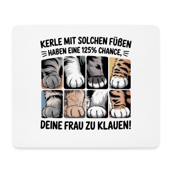 Katzenpfoten Humor – Frau geklaut in 3…2…1 Katze - Mousepad (Querformat) - Weiß - Vorne