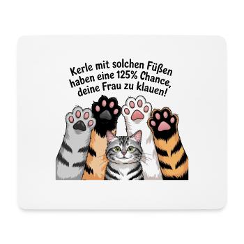 Katzenpfoten Humor – Frau geklaut in 3…2…1 Katze - Mousepad (Querformat) - Weiß - Vorne