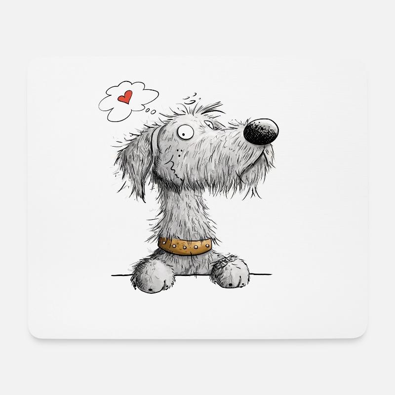 Irischer Wolfshund Cartoon Hund Hunderasse - Mousepad (Querformat) - Weiß