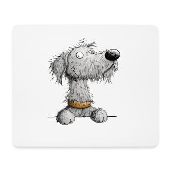 Irish Wolfhound Cartoon Dog Dog Breed - Mouse Pad (horizontal) - white - Front