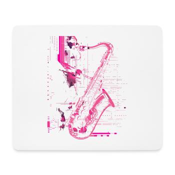 Saxophonist Skizze - Mousepad (Querformat) - Weiß - Vorne