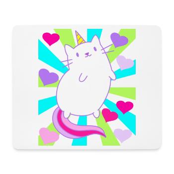 Licorne Licornes Chat Chat Rétro Enfants - Tapis de souris (format paysage) - blanc - Devant