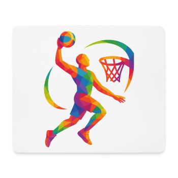 Polygon Basketballspieler - Mousepad (Querformat) - Weiß - Vorne