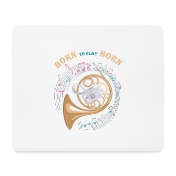 Hornist liebt Horn Waldhorn spielen im Orchester - Mousepad (Querformat) - Weiß - Vorne