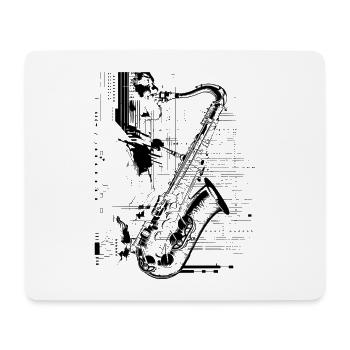 Graphismes de Saxophone Player - Tapis de souris (format paysage) - blanc - Devant