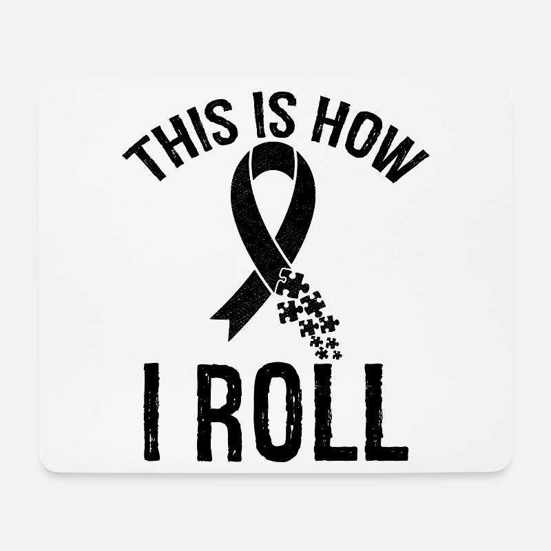 so rolle ich das Autism Awareness Ribbon - Mousepad (Querformat) - Weiß