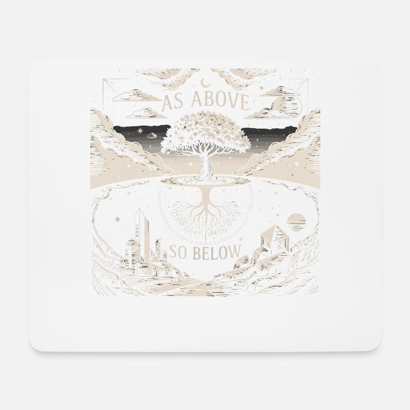 Wie oben, so unter Baum | Hermetischer Kunstdruck - Mousepad (Querformat) - Weiß