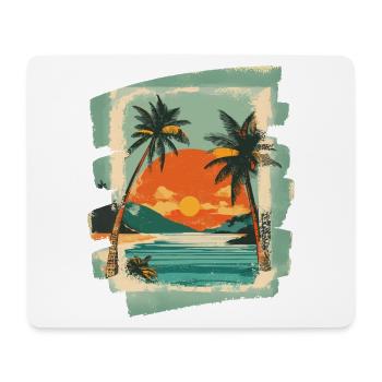 Summer, beach and palm trees - Mouse Pad (horizontal) - white - Front