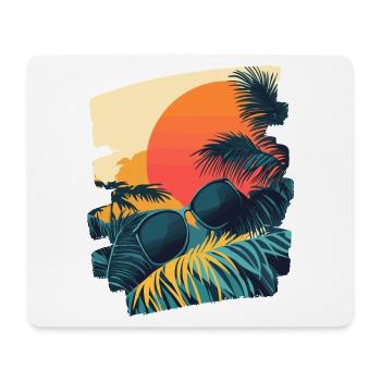 Summer Palm Tree Sunset - Mouse Pad (horizontal) - white - Front