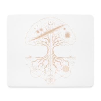 Mystical Tree of Life Geometry Art - Mouse Pad (horizontal) - white - Front