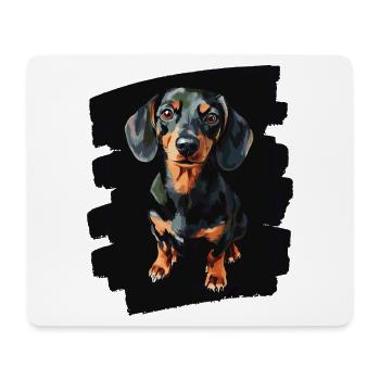 Dackel - Mousepad (Querformat) - Weiß - Vorne