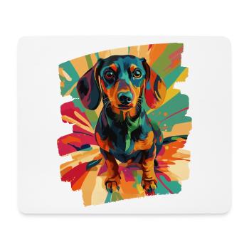 Dackel - Mousepad (Querformat) - Weiß - Vorne