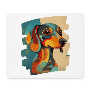 Dackel - Mousepad (Querformat) - Weiß - Vorne