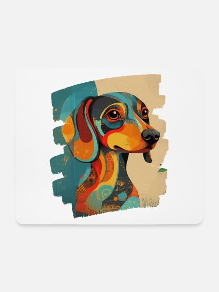 Dackel - Mousepad (Querformat) - Weiß