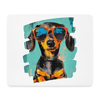 Dackel Dachshund - Mousepad (Querformat) - Weiß - Vorne