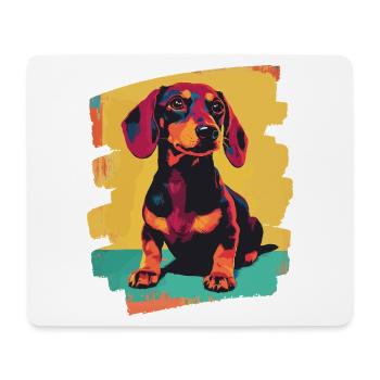 Dackel Dachshund - Mousepad (Querformat) - Weiß - Vorne