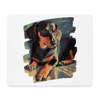 Dackel Dachshund - Mousepad (Querformat) - Weiß - Vorne