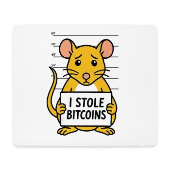 Lustige Ratte Bitcoin Digitalgeld Dieb - Mousepad (Querformat) - Weiß - Vorne